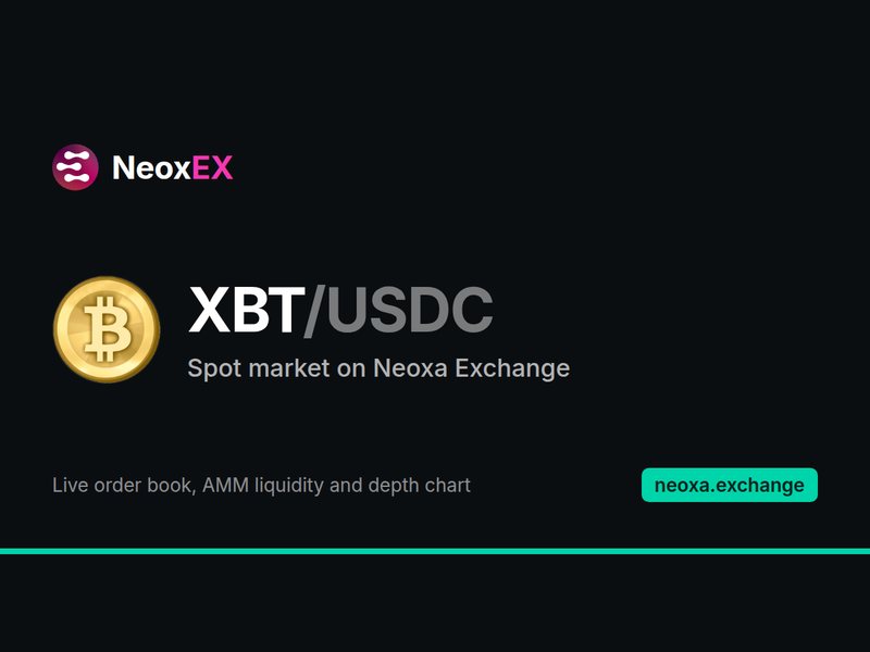 Mercado XBT/USDC en Neoxa Exchange