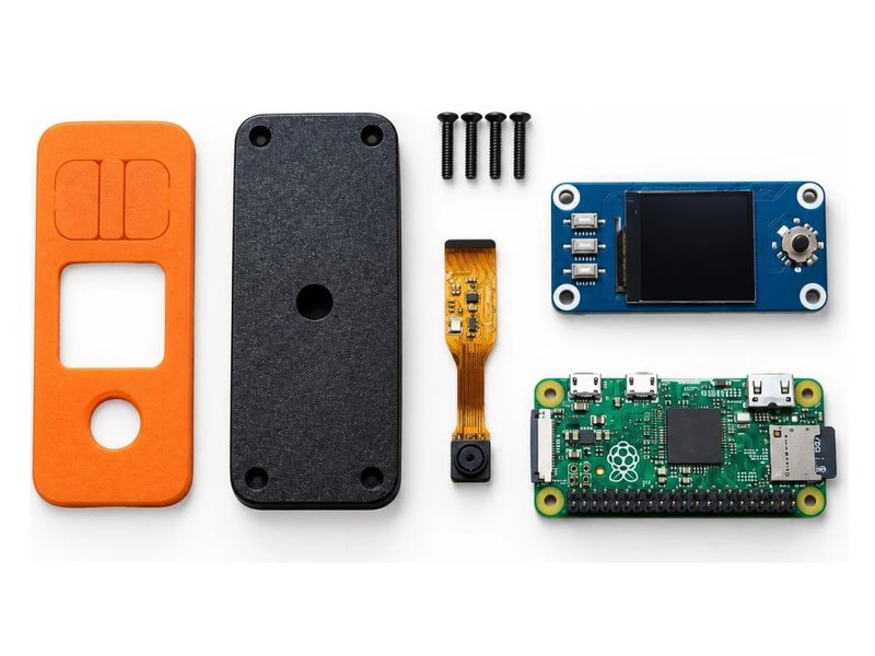 Kit de SeedSigner: carcasa naranja, pantalla, cámara y Raspberry Pi Zero